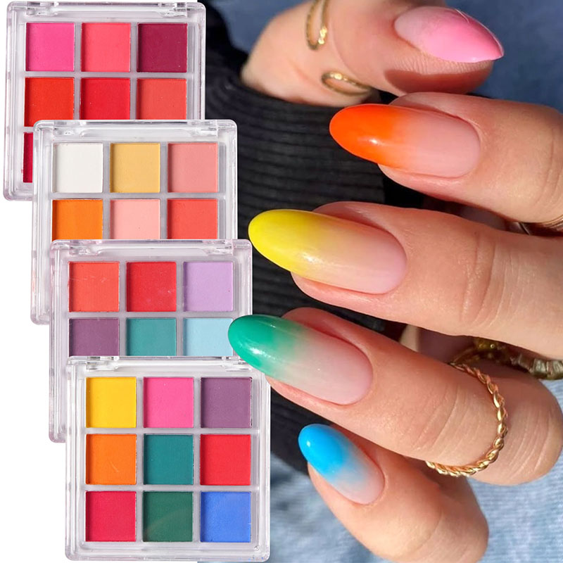 Nail Art Ombre Glitter - 9 Farben Farbverlauf Maniküre Nail Art