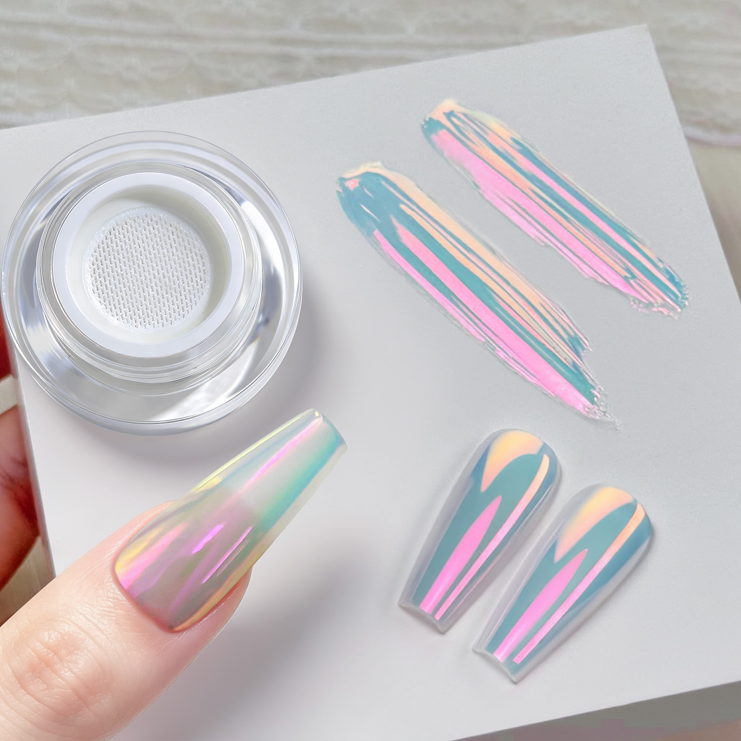 Nail Art Ombre Glitter - BORN PRETTY Air Cushion Aurora Glitter