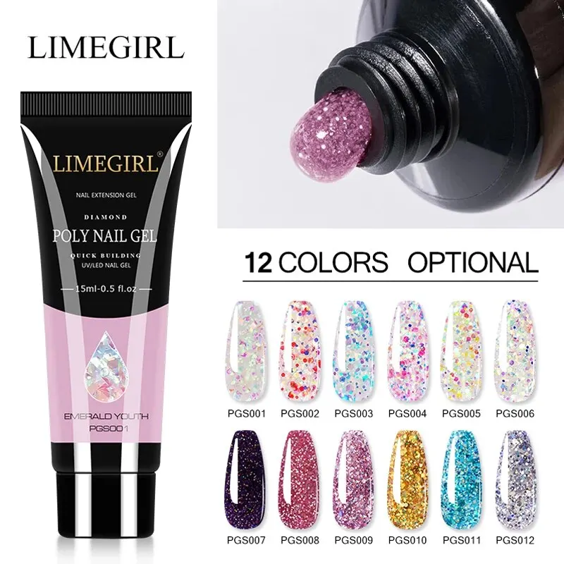Polygel Nail Kit - 15 ml Poly-Verlängerungs-Nagelgel für Nägel, Kunst,