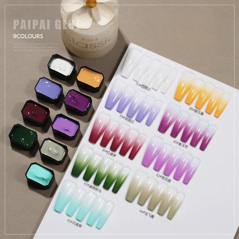 Nail Art Ombre Glitter - 9 Farben/Box Pat Ombre Gel Nagellack