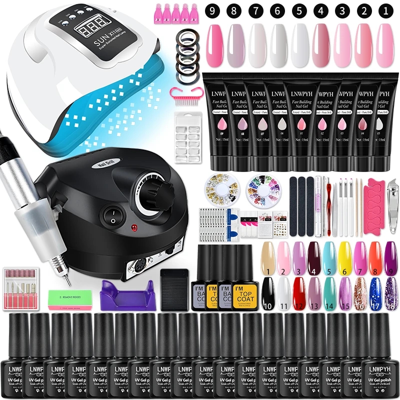 Polygel Nail Kit - Gel Nagellack Set Poly Nagel Gel