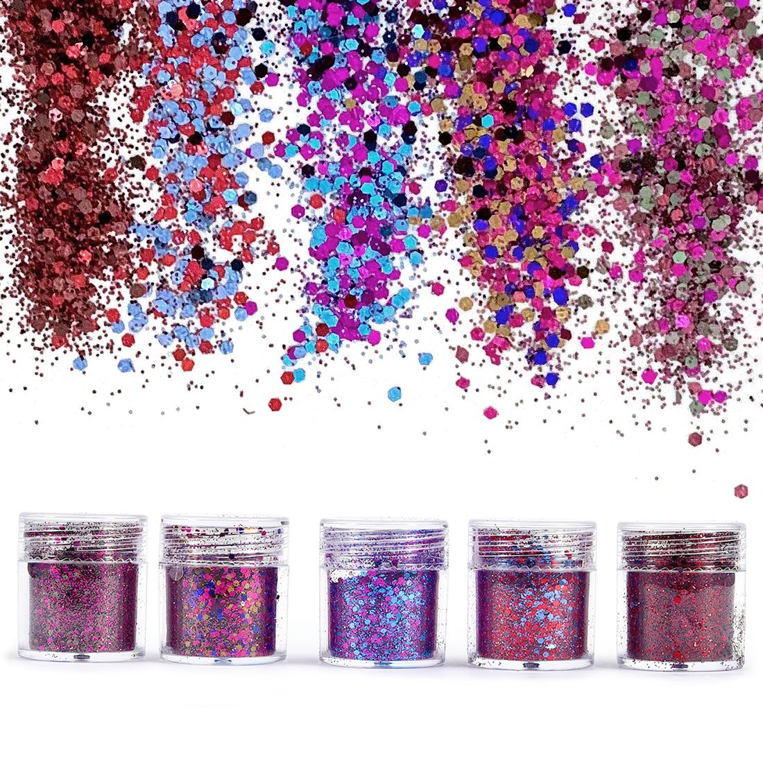 Nail Art Inspo - 4/5 Flaschen Traumhaftes Glitzerpulver für Harz