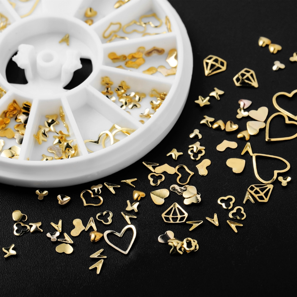 Nail Art Inspo - 1Box Gold Nail Art Glitzer Metall