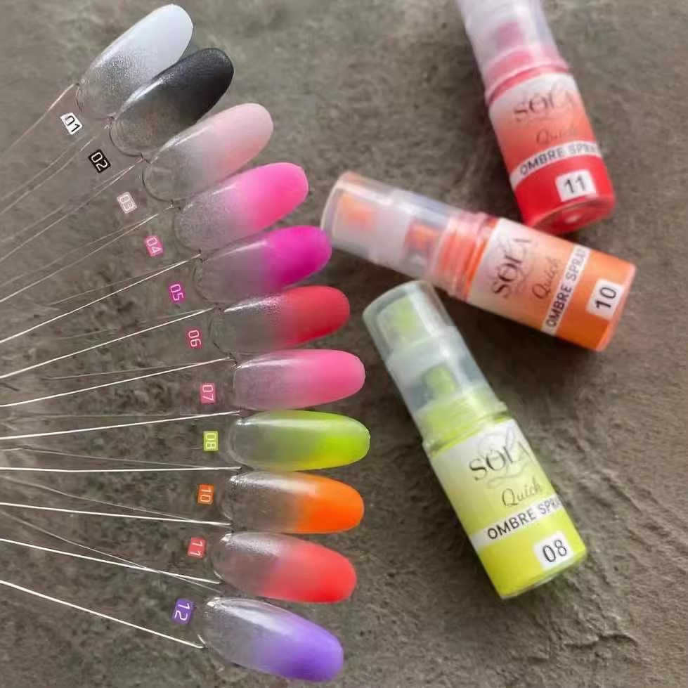 Nail Art Ombre Glitter - Pastell Neon Gradient Pulver Nail Art