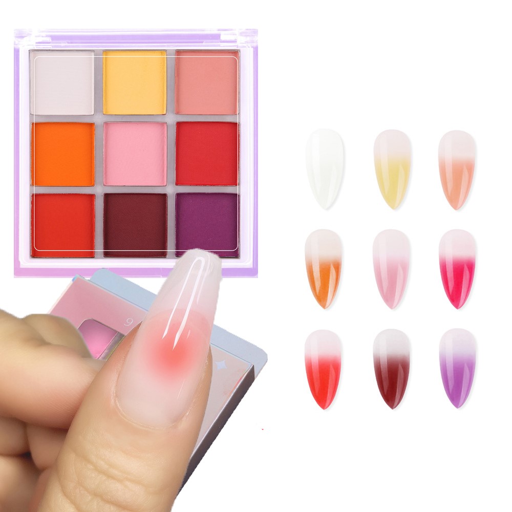 4/6/9 farben Nagel Pigment Pal – Nail Art Ombre Glitter Bewertung und Preis