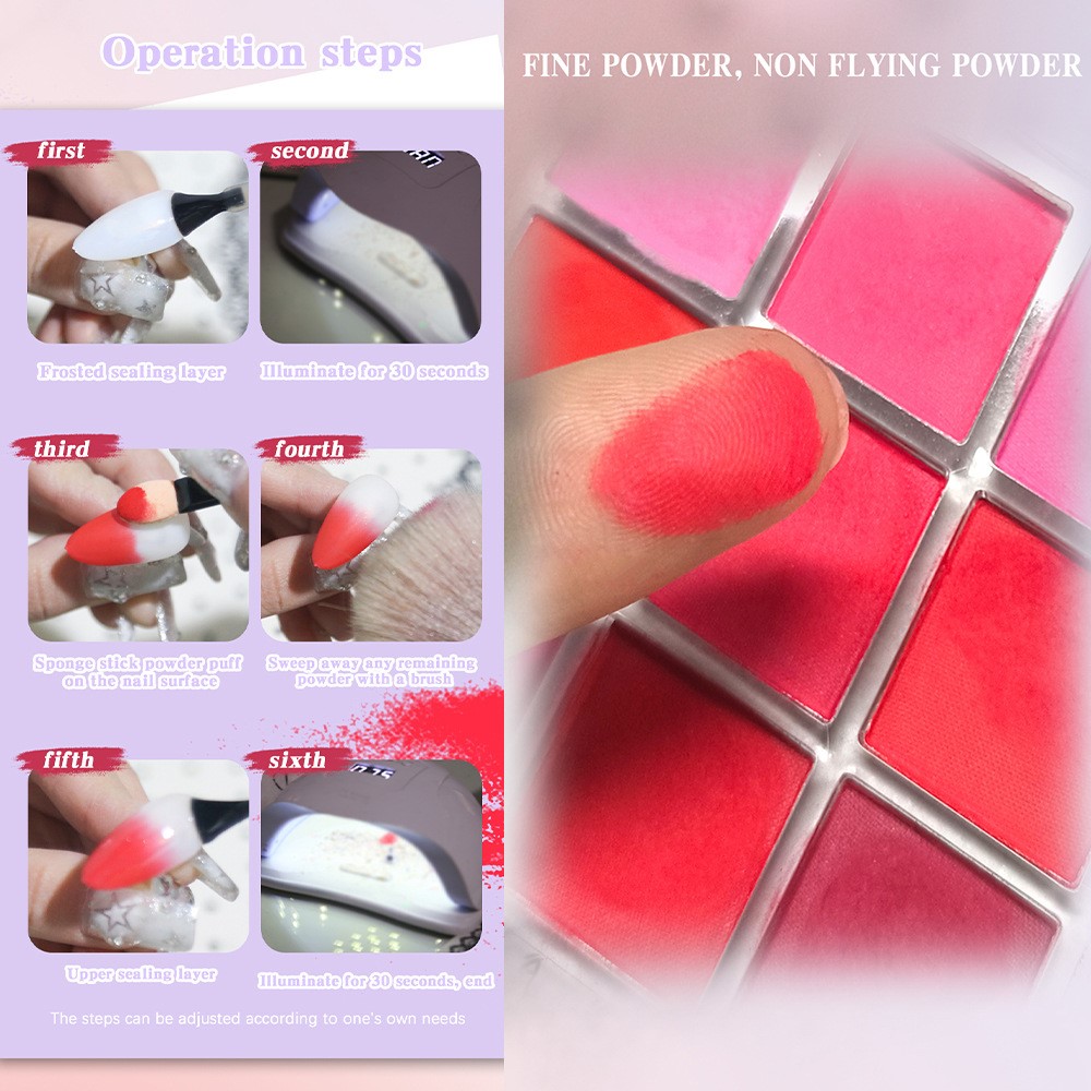 4/6/9 farben Nagel Pigment Pal – Nail Art Ombre Glitter Bewertung und Preis