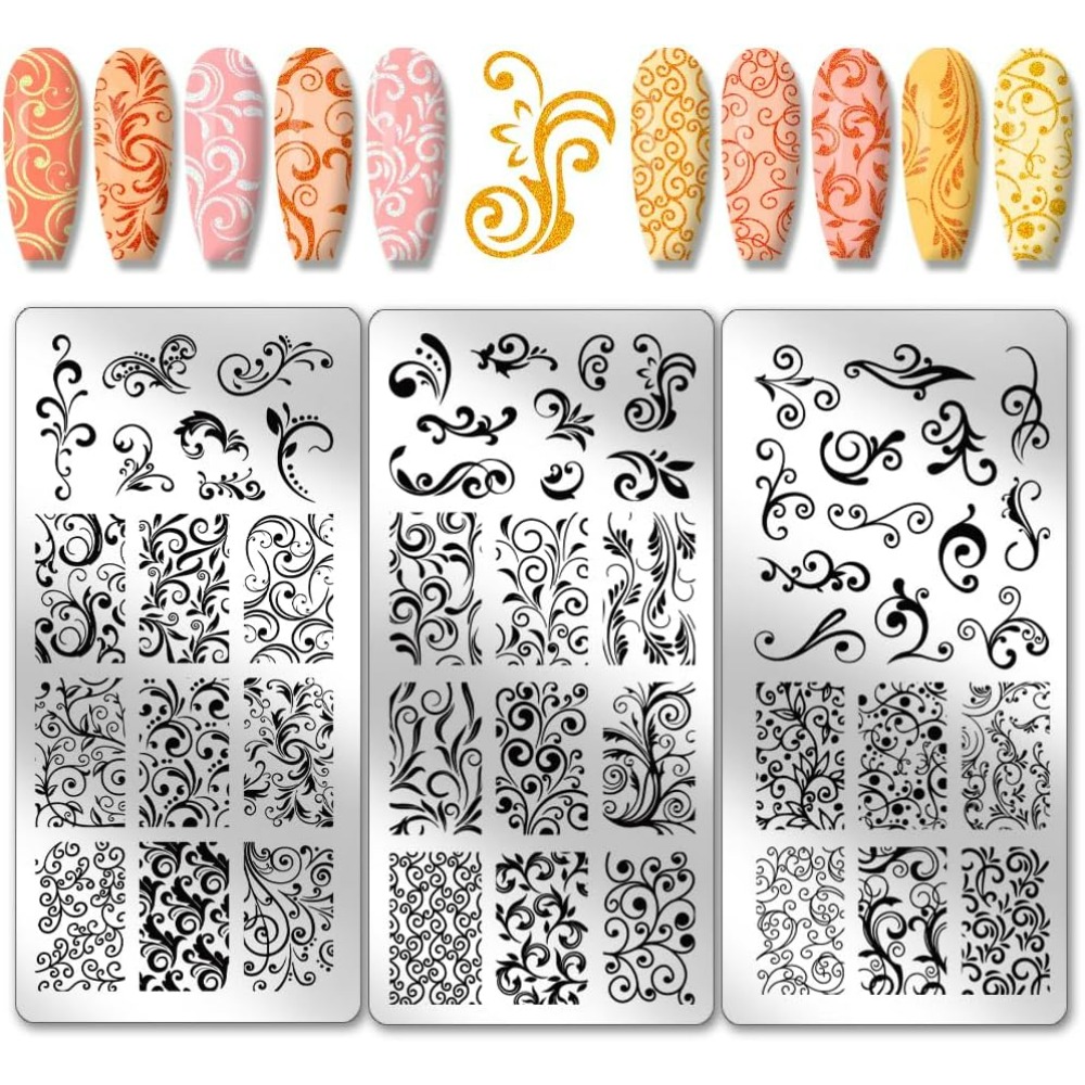 3 Stück Wirbelmuster Nail Art  – Nail Art Inspo Bewertung und Preis
