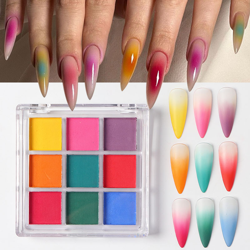 9 Farben Farbverlauf Maniküre  – Nail Art Ombre Glitter Bewertung und Preis