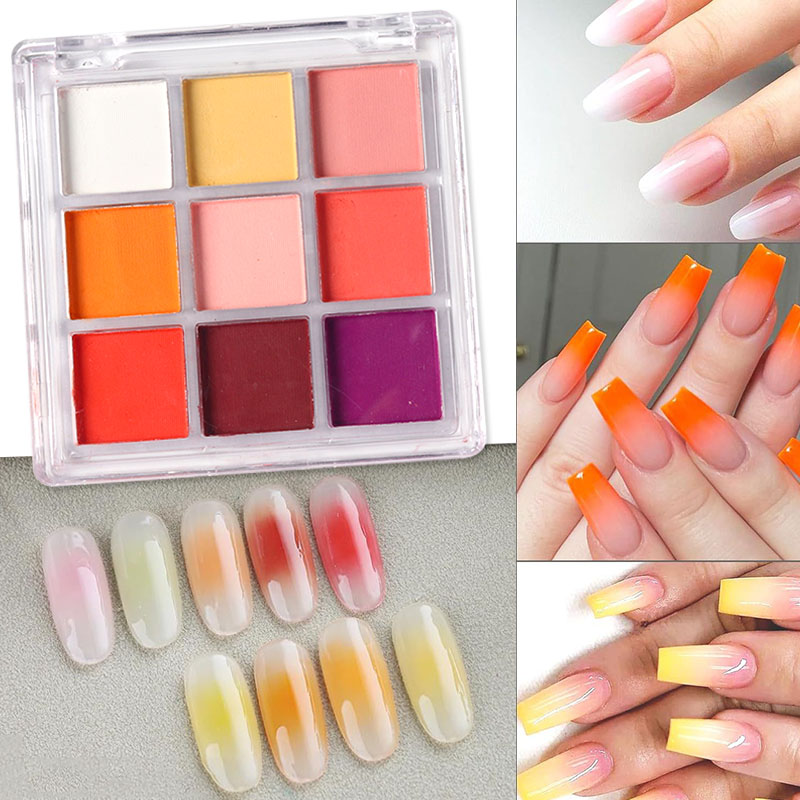 9 Farben Farbverlauf Maniküre  – Nail Art Ombre Glitter Bewertung und Preis