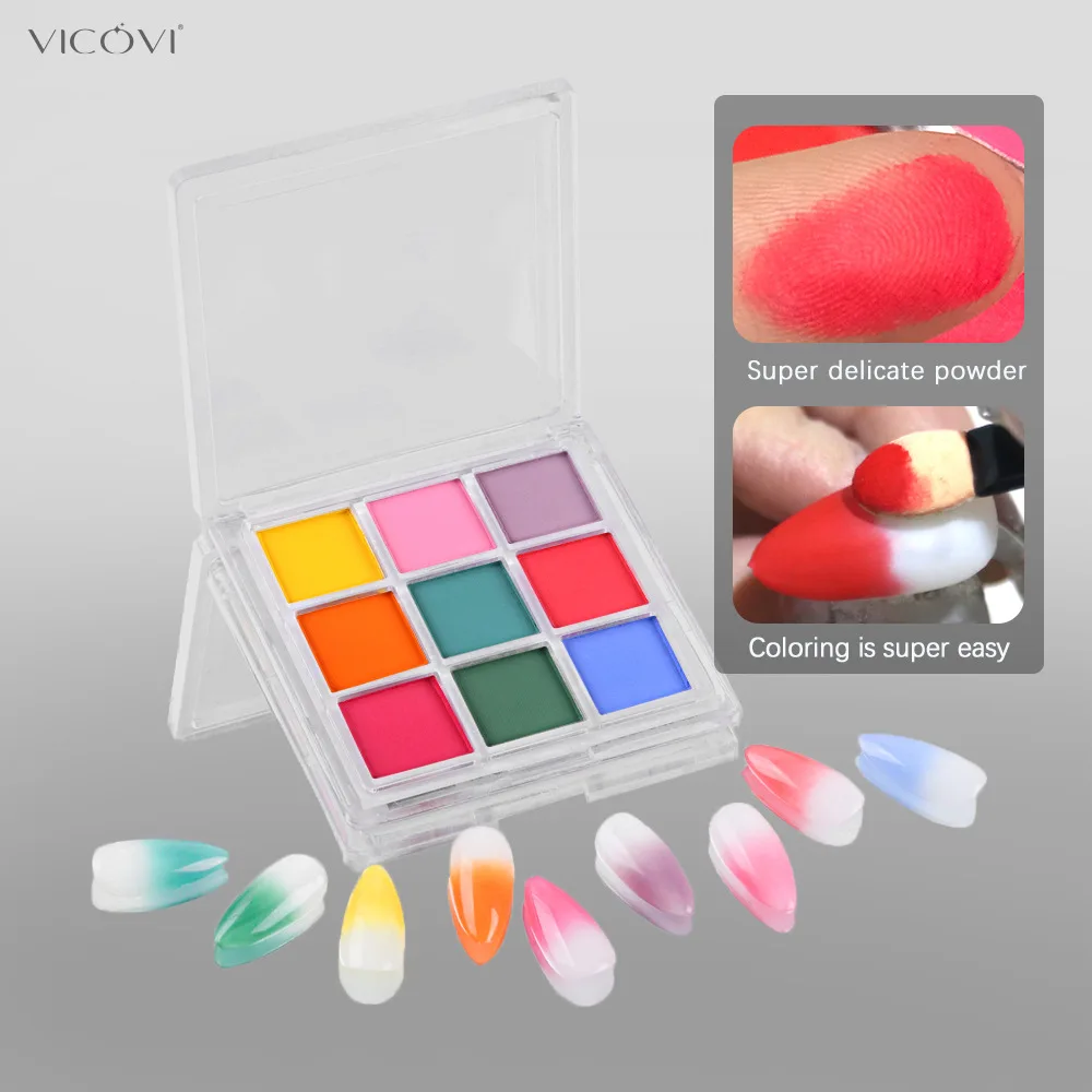 9-Farben-Nagelpigment-Palette, – Nail Art Ombre Glitter Bewertung und Preis