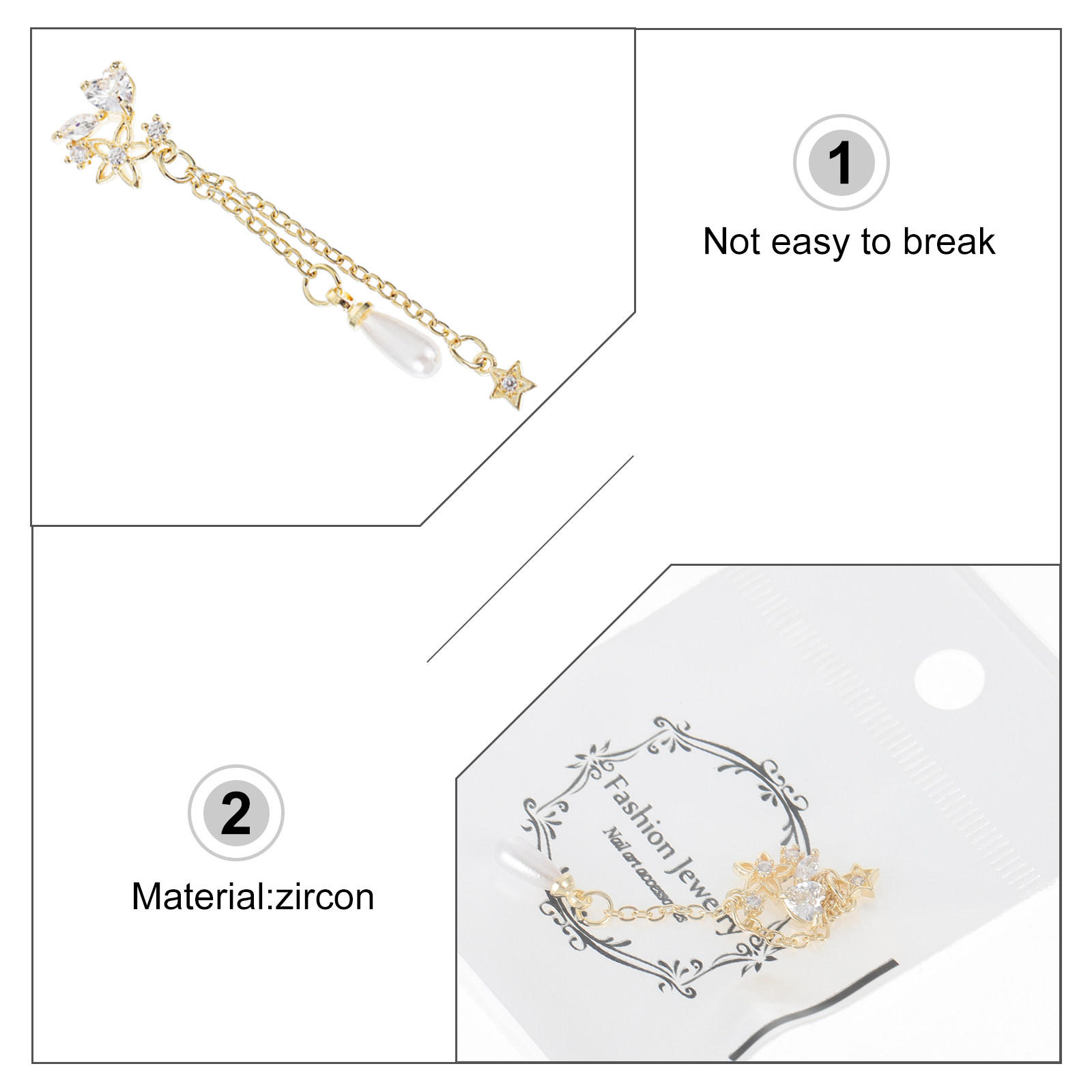 3 Stück Perlenanhänger-Nagelke – Nail Art Elegant Bewertung und Preis