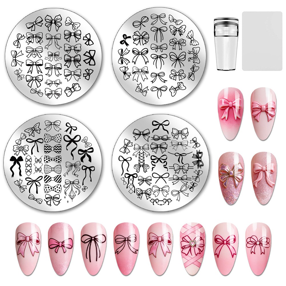 4 Stück Schleifen-Nagelstempel – Nail Art Elegant Bewertung und Preis