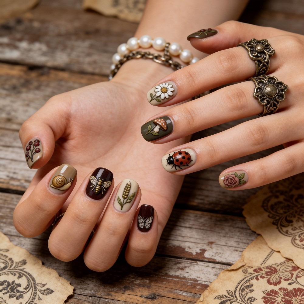 3 Stück Insekten-Pflanzen-Nage – Nail Art Inspo Bewertung und Preis