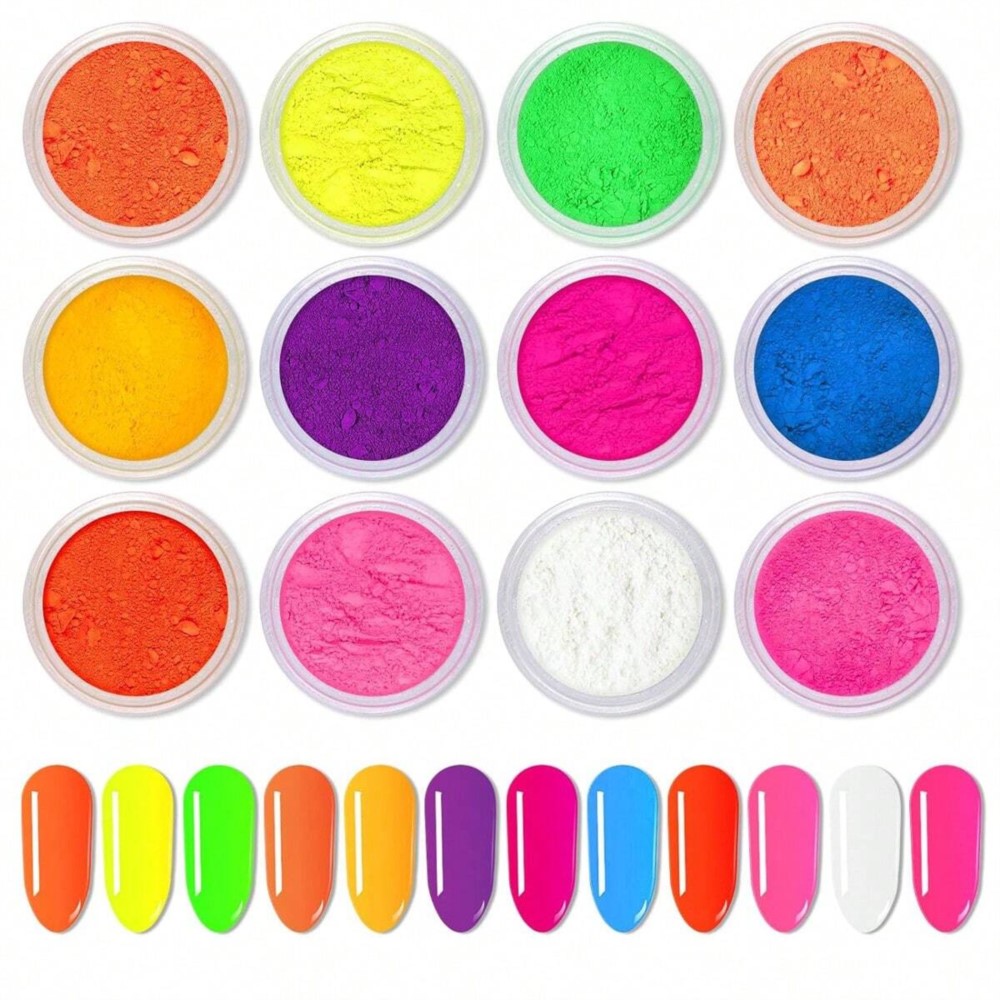 1 Satz bunte Neon Phosphor Pig – Nail Art Ombre Glitter Bewertung und Preis