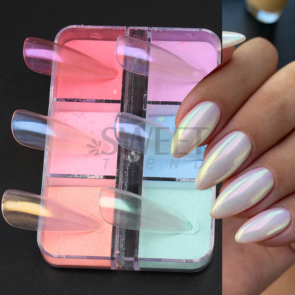 6er-Set Spiegel-Perlmutt-Nagel – Nail Art Ombre Glitter Bewertung und Preis