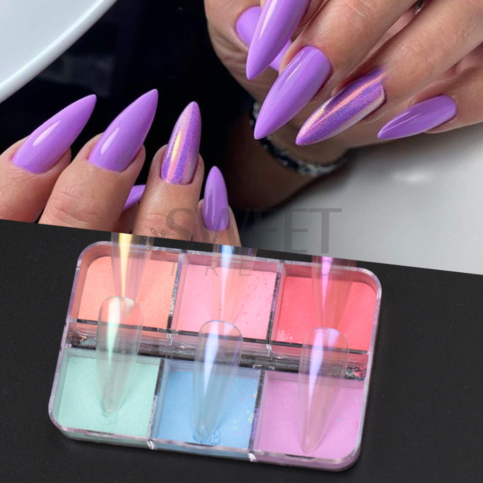 6er-Set Spiegel-Perlmutt-Nagel – Nail Art Ombre Glitter Bewertung und Preis