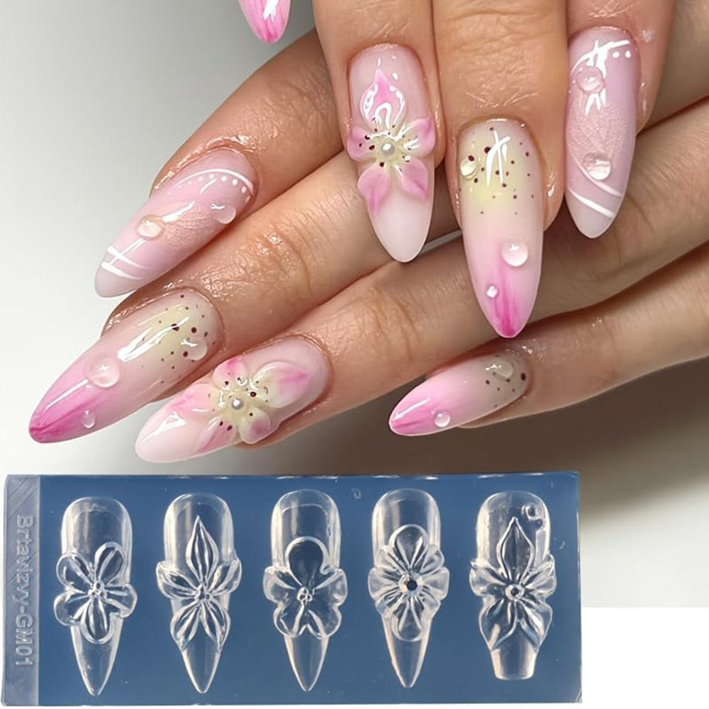 Blumen 3D Nagelkunst Silikonfo – Nail Art Elegant Bewertung und Preis