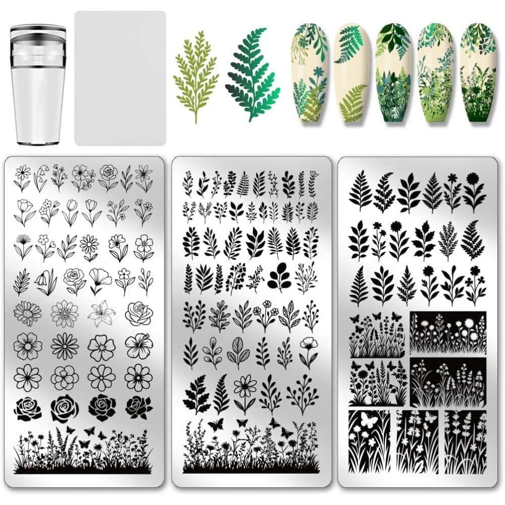 3 stücke Blume Blatt Nagel Ste – Nail Art Inspo Bewertung und Preis