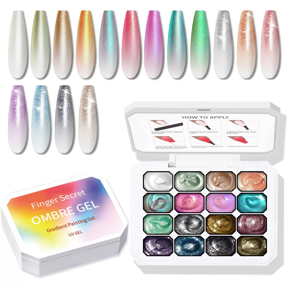9-24 Farben Solid Cream Ombre  – Nail Art Ombre Glitter Bewertung und Preis