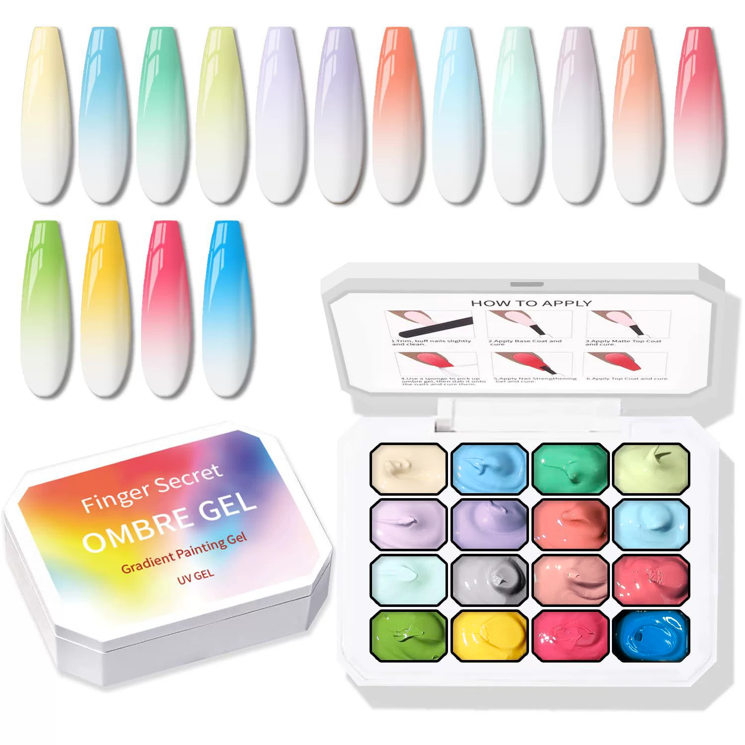 9-24 Farben Solid Cream Ombre  – Nail Art Ombre Glitter Bewertung und Preis