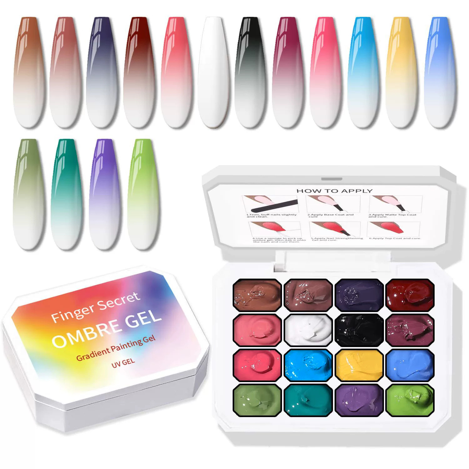 9-24 Farben Solid Cream Ombre  – Nail Art Ombre Glitter Bewertung und Preis