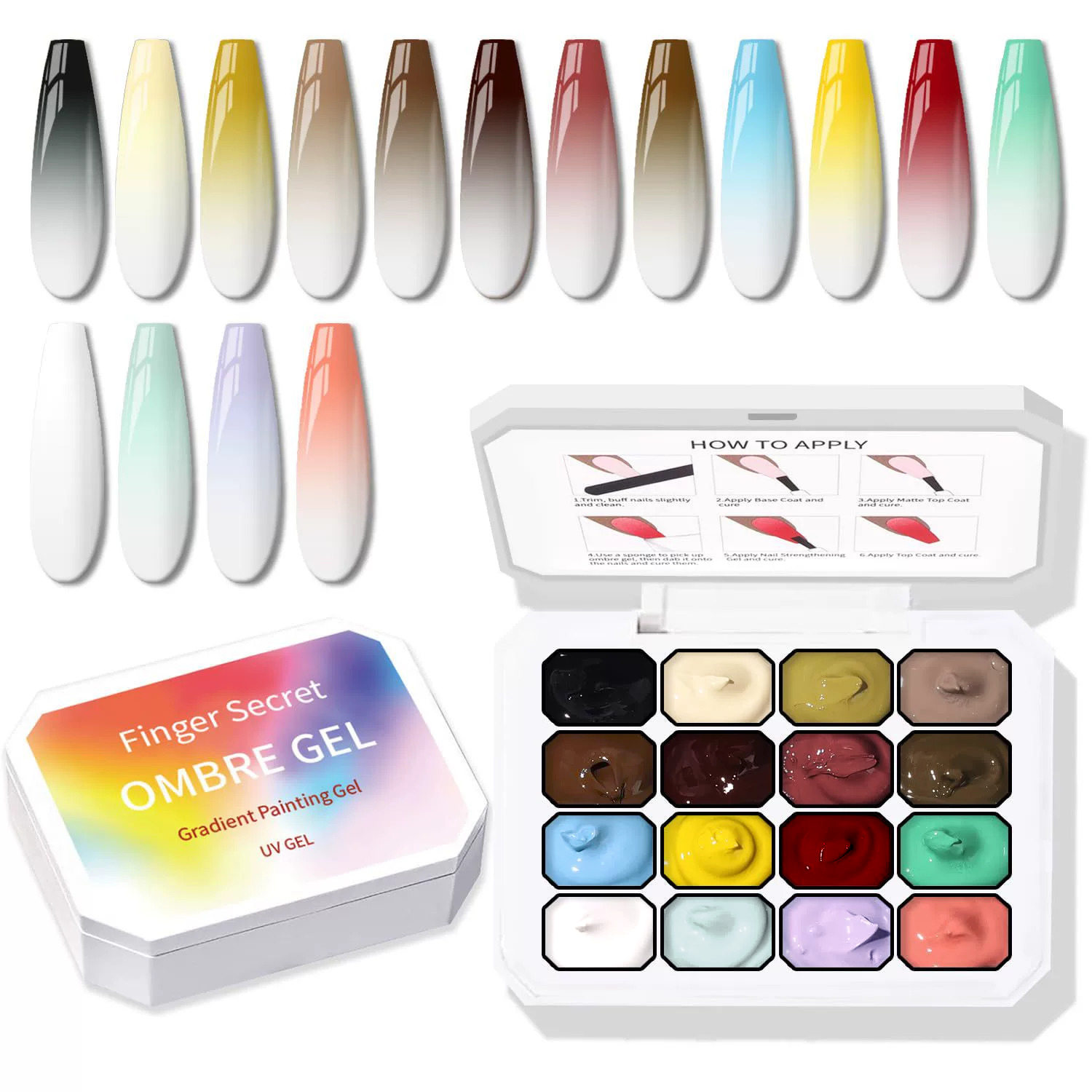 9-24 Farben Solid Cream Ombre  – Nail Art Ombre Glitter Bewertung und Preis