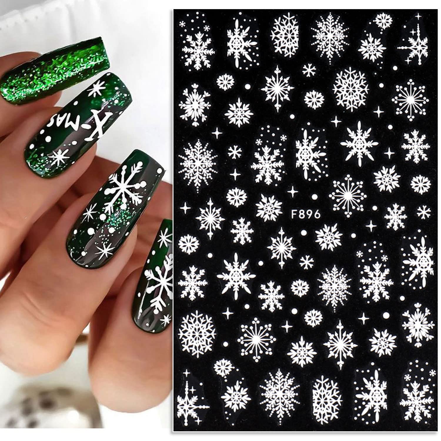 3d Schneeflocke Nail Art Aufkl – Nail Art Xmas Stickers Bewertung und Preis