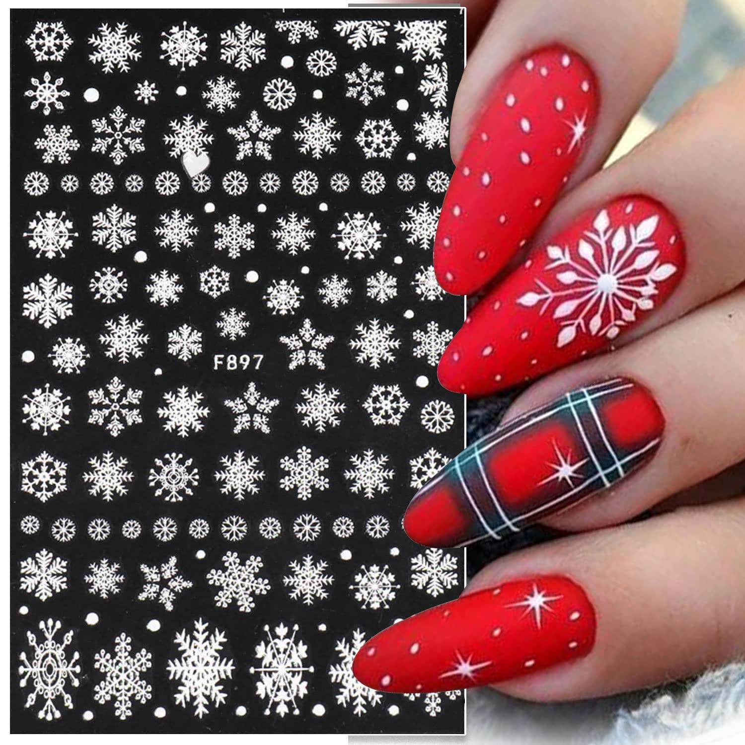 3d Schneeflocke Nail Art Aufkl – Nail Art Xmas Stickers Bewertung und Preis
