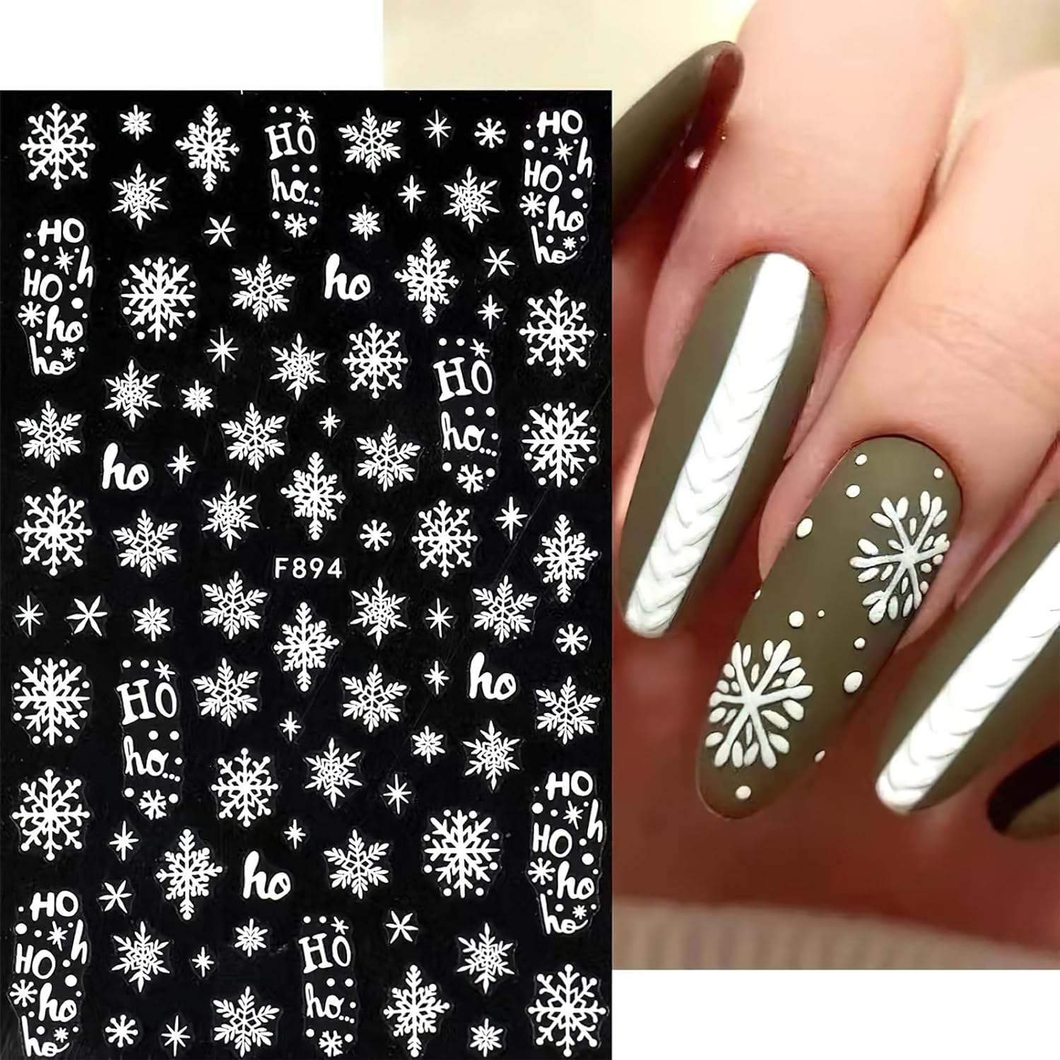 3d Schneeflocke Nail Art Aufkl – Nail Art Xmas Stickers Bewertung und Preis